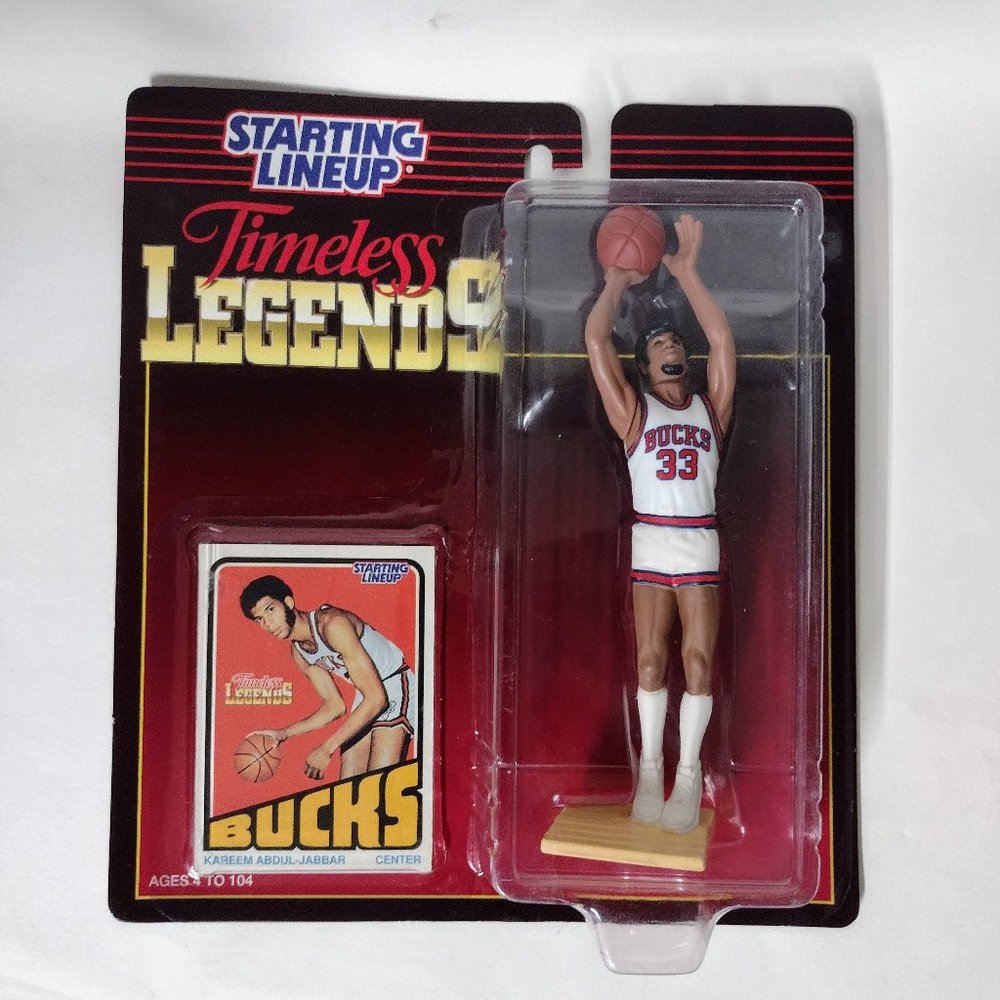 1995 Kareem Abdul-Jabbar Milwaukee Bucks Starting Lineup Timeless Legends figure